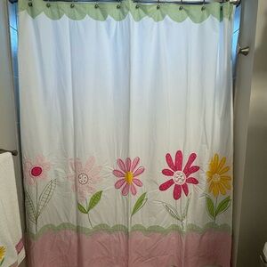 Pottery Barn Kids Daisy Floral Shower Curtain Girls Bathroom PBK Patchwork
